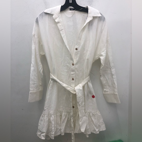 Zara LINEN BLEND SHIRTDRESS - Picture 7 of 12